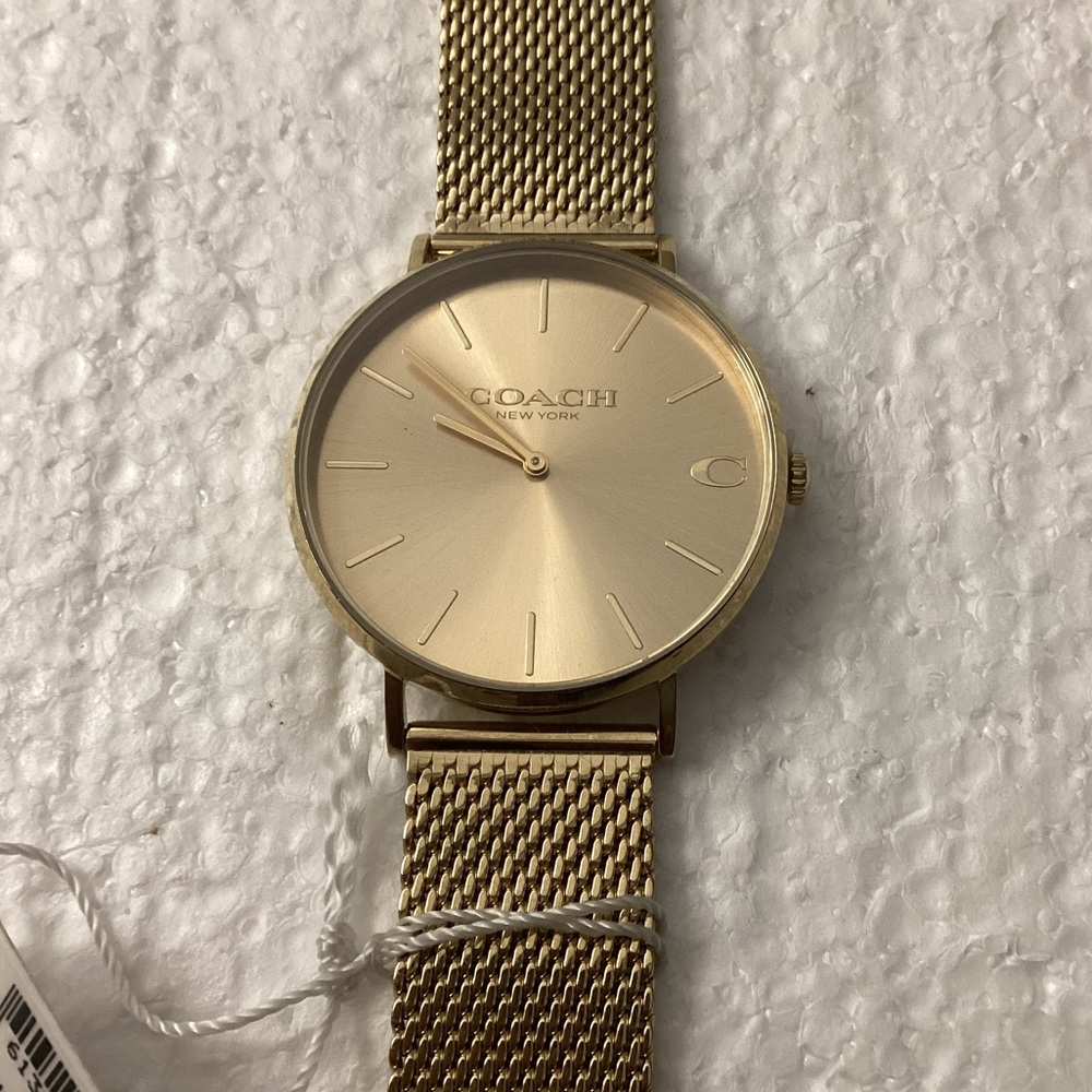 Coach Men's Charles Gold-Tone Stainless Steel Mesh Bracelet Watch 41mm - Picture 9 of 16